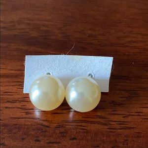 Large faux pearl earrings